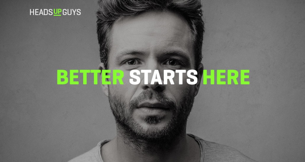 HeadsUpGuys Banner image, man looking at camera