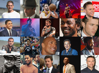 Collage for male celebrities on depression