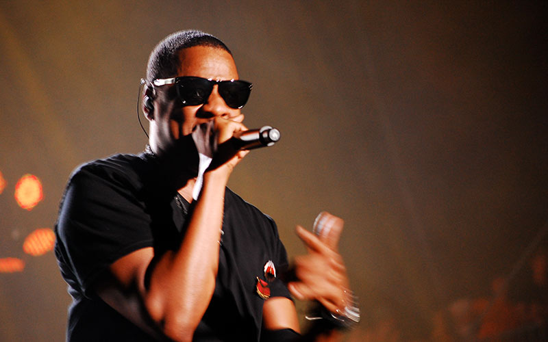 Jay-Z performing on stage