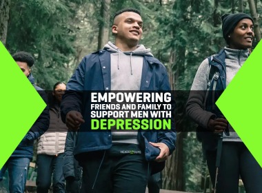 Campaign graphic "Empowering Friends and Family to Support Men with Depression"