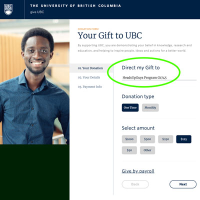 UBC HeadsUpGuys Donate Page