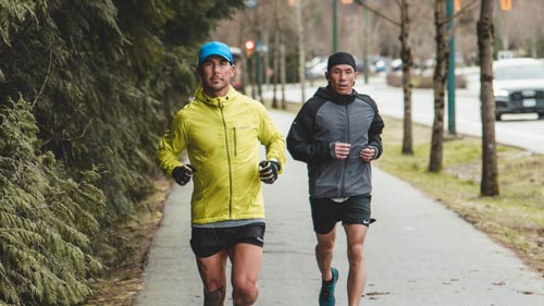 Joel and Nick running side by side