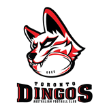 Toronto Dingos Logo - Dog biting football