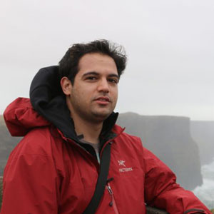 Josh outside in red jacket