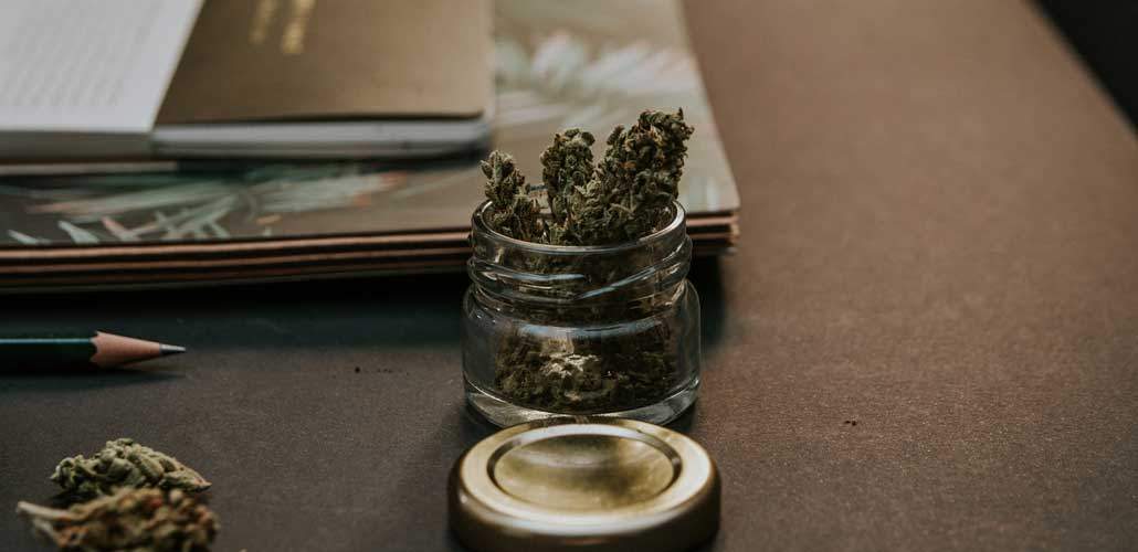 Marijuana in small jar