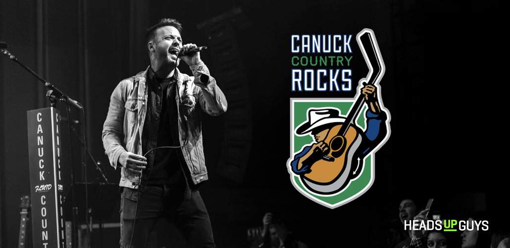 Singer performing at Canucks Country Rock Event