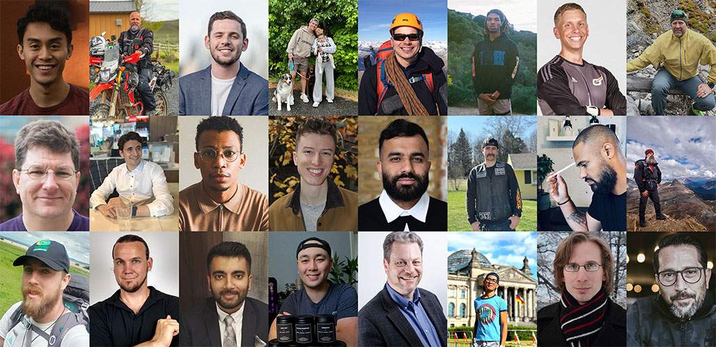 Grid of faces from men who have shared their stories